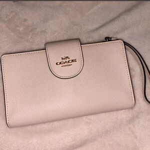 Coach Light Beige Phone Wristlet